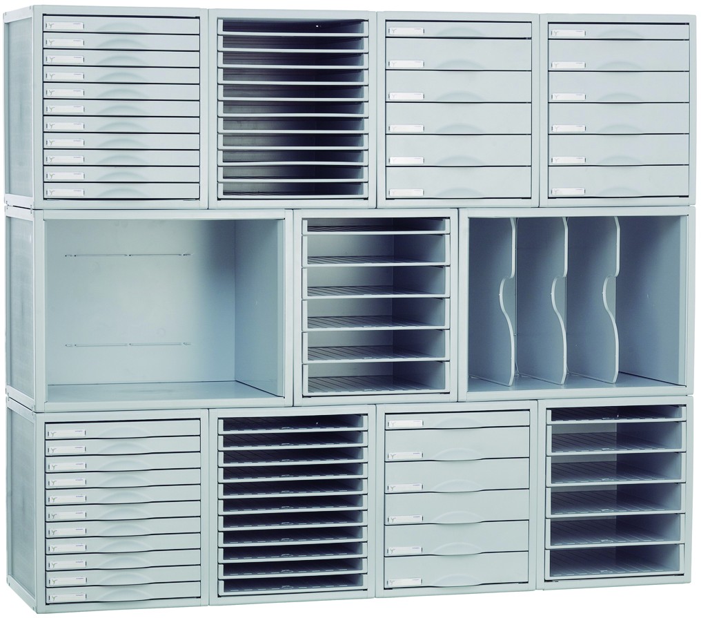 Pack de 5 cajones Archivo 2000 Archisystem color gris